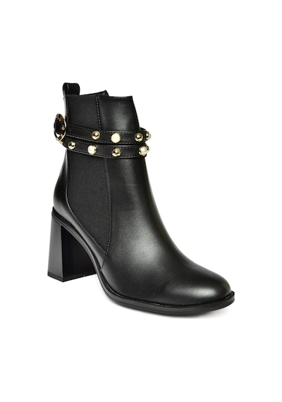Fox Shoes R518101109 Siyah Kalın Topuklu Kadın Bot Siyah