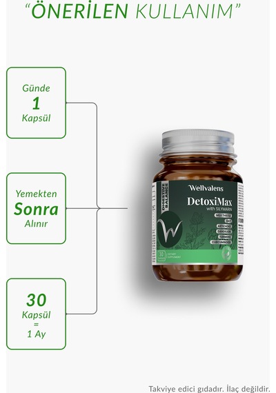 Detoximax 30 Kapsül Devedikeni, Enginar & Zerdeçal İçeren Bitkisel Takviye