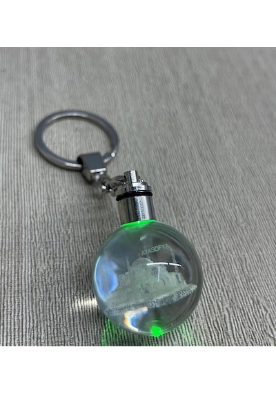 Ledli Ayasofya Tasarımı Kristal Anahtarlık Alk3803 Altın