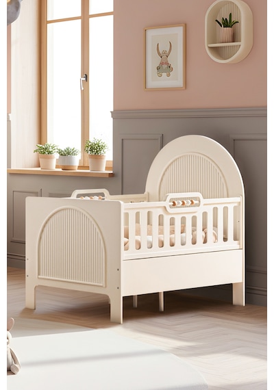 Mdf Beşik, Athena Büyüyen Beşik 90x130 - 1 Adet 90x130 Comfort Yatak Beyaz