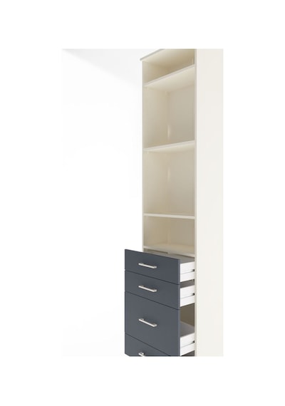 Arges Dolap 4 Raflı 4 Çekmeceli 60x30x243 Aytaşı-antrasit Aytaşı