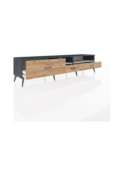 Hyperion Tv Ünitesi 2 Raflı 3 Çekmeceli 220x44x51 Antrasit-aytaşı/çam Aytası/atlas Çam - Antrasıt Hyperion Tv Ünitesi 2 Raflı 3 Çekmeceli 220x44x51 Antrasit-aytaşı/çam Aytası/atlas Çam - Antrasıt