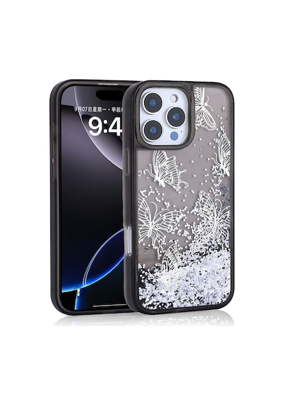 Zore Apple iPhone Uyumlu 12 Pro Kılıf Sıvılı Simli Kelebek Baskılı Şeffaf Arka Yüzey Omsy Glis Silikon Kapak - Mor Zore Apple iPhone Uyumlu 12 Pro Kılıf Sıvılı Simli Kelebek Baskılı Şeffaf Arka Yüzey Omsy Glis Silikon Kapak - Mor