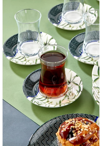 Cooker 18 Parça Porselen Tatlı Pasta Takımı İkram Çay Seti 6