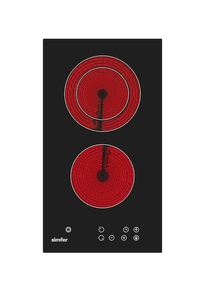 Simfer 3370 Domino Ankastre Vitroseramik Ocak 2E Siyah