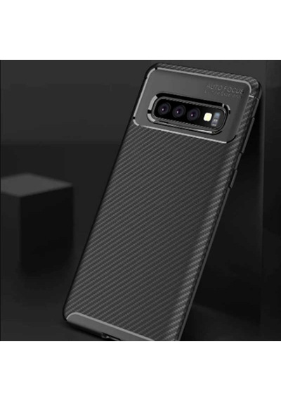 Samsung Galaxy Uyumlu S10 Kılıf Karbon Silikon Case