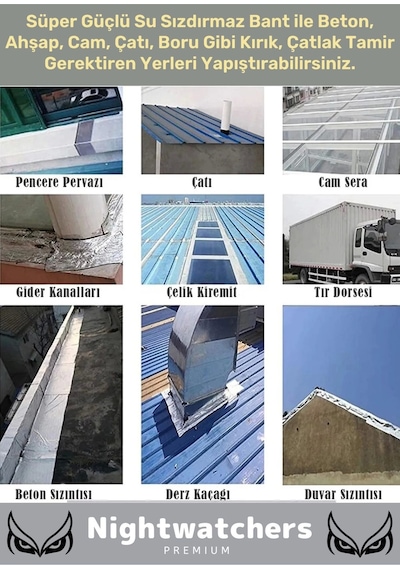 Özel Üretim Çok Amaçlı Su Geçirmez Sızdırmaz Güçlü Dayanıklı Izolasyon Gri Tamir Bandı 48 Mm 10 Mt 3