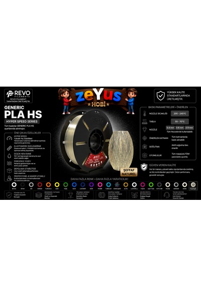 Generic Pla Hs Hyper Speed Filament Şeffaf Naturel 1.75 Mm 1000 Gr