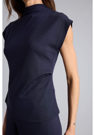 Defacto Slim Fit Dar Kesim Yarım Balıkçı Yaka Pike Kolsuz Bluz F7760ax25aunv135 Lacivert