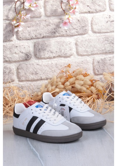 Fort Cool Angola Rahat Esnek Kadın Sneaker Ayakkabı Beyaz - Siyah