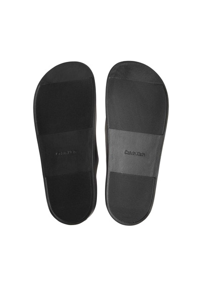 Calvin Klein Erkek Marka Logolu Çift Bantlı Rahat Tabanlı Şık Görünüşlü Günlük Ve Plaj Kullanımına U-16075 Siyah