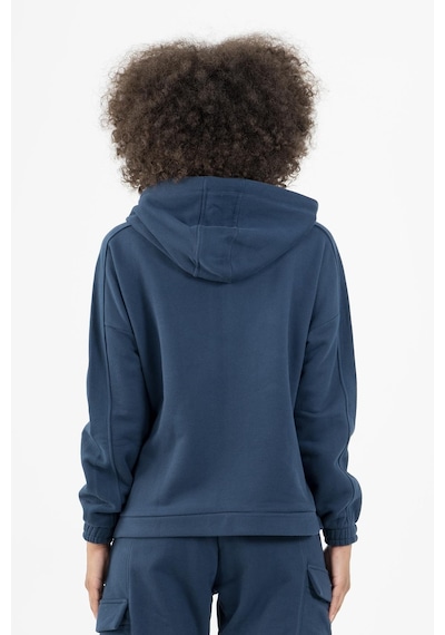 Maraton Sportswear Comfort Kadın Kapşonlu Uzun Kol Basic Navy Tracktop 22972-navy Navy