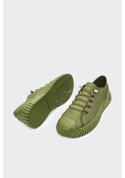 Derinet Lastik Bağcıklı Kadın Sneaker Haki Haki
