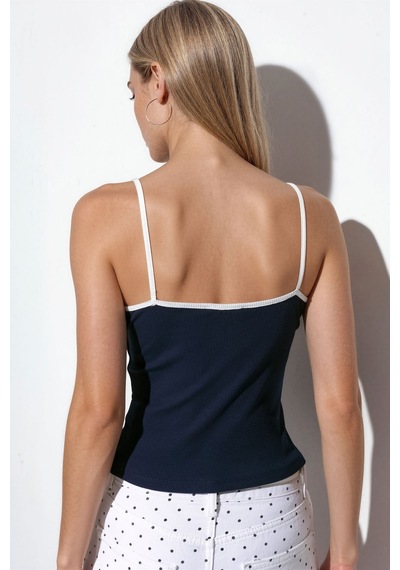 Hiccup Busem Baskılı Dar Kesim Askılı Atlet Siyah
