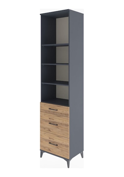 Hyperion Dolap 4 Raflı 3 Çekmeceli 60x44x243 Antrasit-çam Antrasit