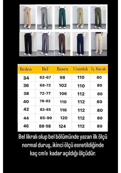 Ritnice Line Kadın Likralı Cırt Kapama Kahverengi Palazzo Pantolon Kahverengi