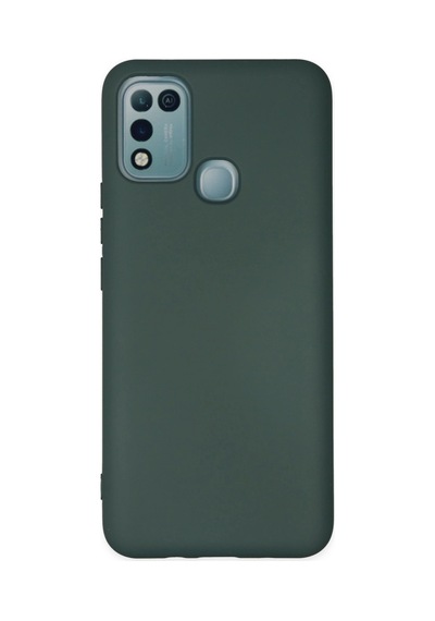 İnfinix Hot 10 Play Kılıf Nano İçi Kadife Silikon - Koyu Yeşil Düz Renkli