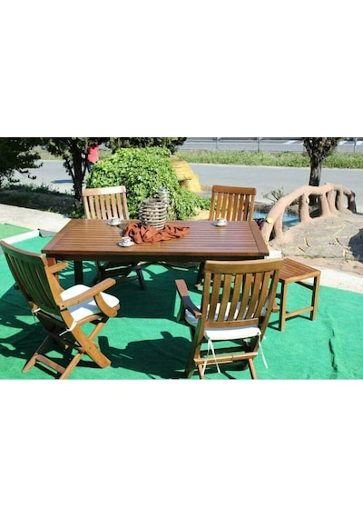 Istanbul 90X160 Sabit Ayaklı Ahşap Bahçe Balkon Masası