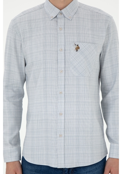 U.s. Polo Assn. Erkek Taş Gömlek Desenli 50291392-vr049 Taş