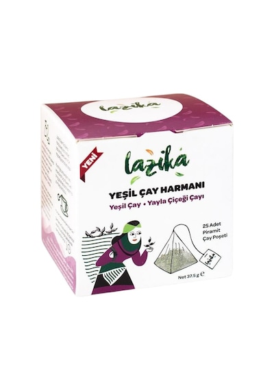 Lazika Yeşil Çay Harmanı Yeşil Çay Yayla Çiçeği 25'li Piramit Poşet