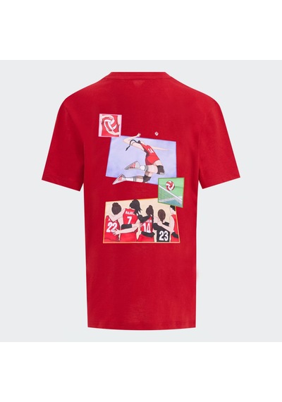 Red Adidas Erkek Günlük T-shirt Manşetlerde Yine Biz Kn2493 KIrmızı