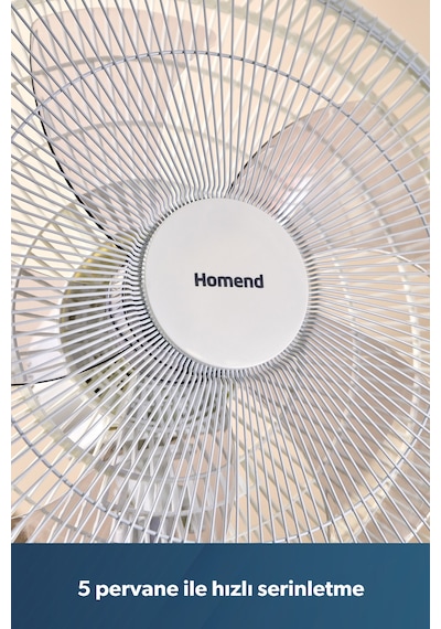Homend Fanomen 9010h Hız ve Açı Ayarlı Döner Başlıklı Ayaklı Vantilatör 55W