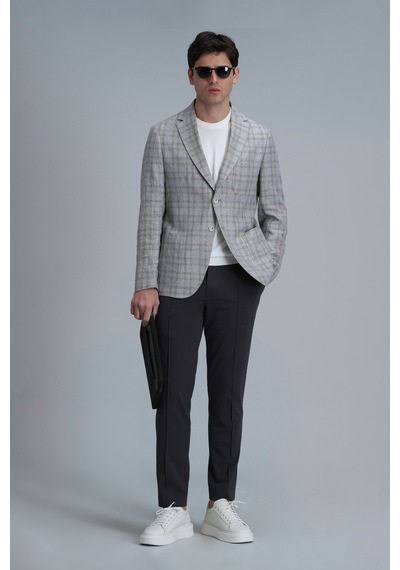 Lufian Dany Spor Erkek Blazer Ceket Slim Fit Gri Gri 111140163100150 Gri
