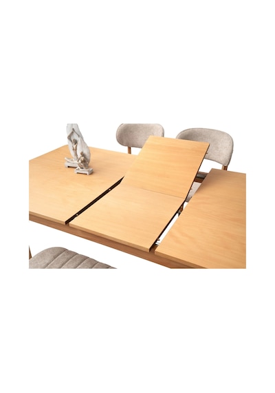 Ahşap Salon Yemek Masa Sandalye Takımı Ortadan Açılır Büyüyen 4 Sandalye 1 Bench