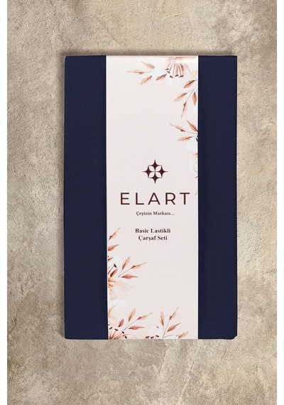 Elart Basic Lastikli Çarşaf Seti King Size 180x200+28 Lacivert