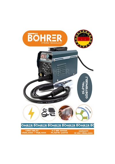 Böhrer Hb0343t Alman Böhrer Yeni Nesil Mavi İnverter Mma Pfc Teknoloji 250 Amper Kaynak Makinesi