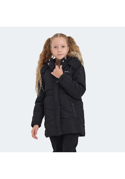 Slazenger CANDY Çocuk Kapüşonlu Siyah Mont & Kaban