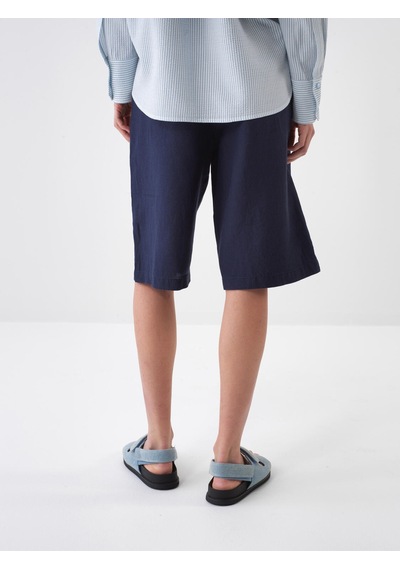 Xint Lacivert %100 Keten Oversize Şort 275434 Xint Lacivert %100 Keten Oversize Şort 275434