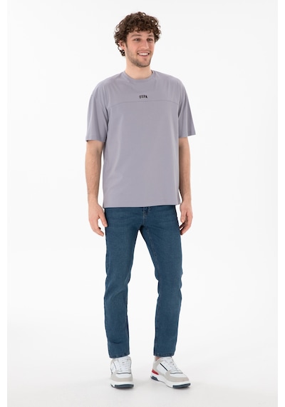 U.S. Polo Assn. Erkek Comfort Fit Bisiklet Yaka Gri Tişört 50306017-VR024