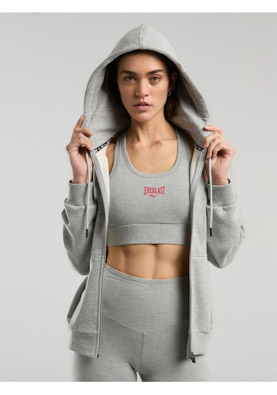 Everlast Ever Classics Wmn Gri Melanj Kadın Kapüşonlu Full Zip Sweatshirt Gri Melanj