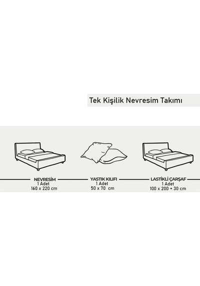 Aura Tek Kişilik Nevresim Takımı 160 X 220 Cm Gri