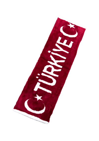 Türkiye Baskılı Kırmızı Beyaz Pelüş Torpido Koruma Örtüsü Kırmızı