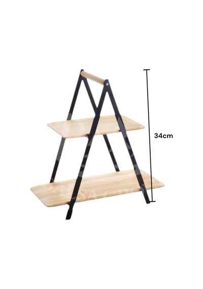 2 Katlı Bambu Stant, Baharat Stantı, Çok Amaçlı Mutfak Rafı Bmb27 Sarı