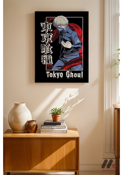 Tokyo Ghoul Kaneki Maske Poster, Çerçevesiz Yüksek Kalite Duvar Afişi - Anime Severlere Özel Hediye