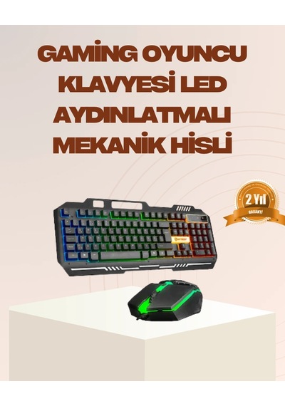 Mekanik Led Klavye Mouse Seti Yüksek Tepki Ve Ergonomi