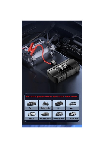 Rt-602 18000 Mah 3100a 150w Çok Fonksiyonlu Taşınabilir Araç Akü Takviye Cihazı Jump Starter Ve Dijital Hava Kom