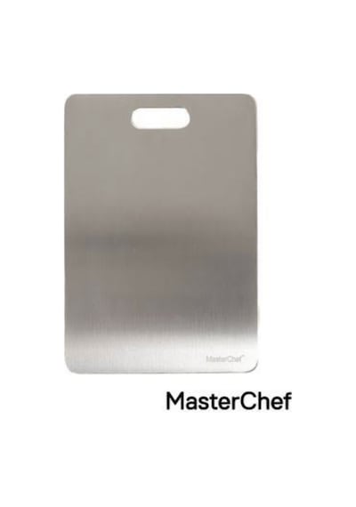 Master Chef Paslanmaz Çelik Kesme Tahtası - Hijyenik Dayanıklı Ve Şık Gümüş