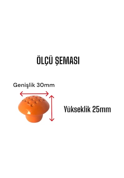 15 Adet Turuncu Noktalı Mantar Düğme Kulp Çocuk Bebek Mobilya Çekmece Dolap Kapak Kulbu Metal Kulp Aksesuarları Vidalı