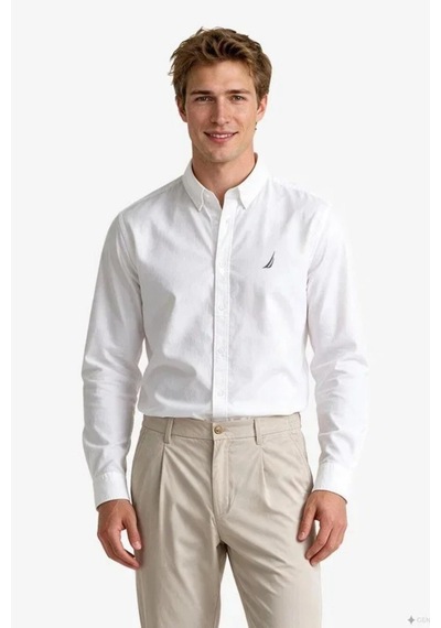 Nautica Erkek Beyaz Regular Fit Gömlek-24203