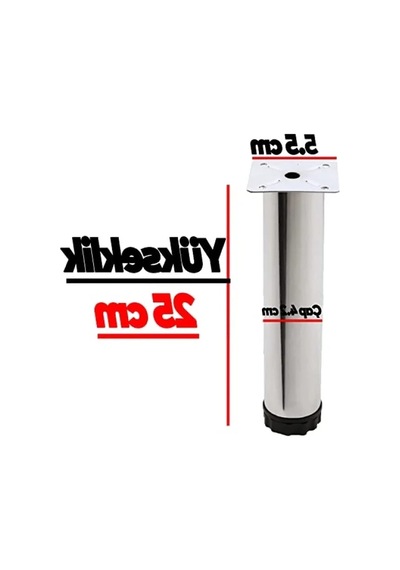 Ayarlanabilir Metal Destek Yükseltici Koltuk Ayağı 4 Adet, 25 Cm Abanoz