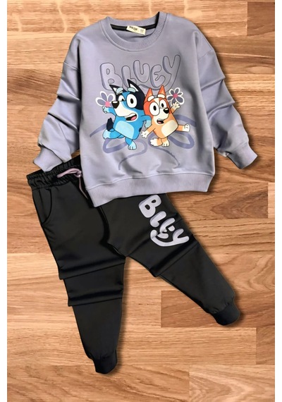 Koçak Kids Bluey Desenli Lila Renk Kız Çocuk Eşofman Takım Lila