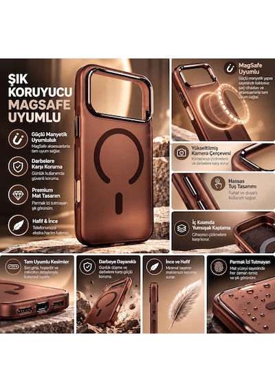 Iphone 17/18 Pro Max İle Uyumlu Mat Sert Tpu Kılıf
