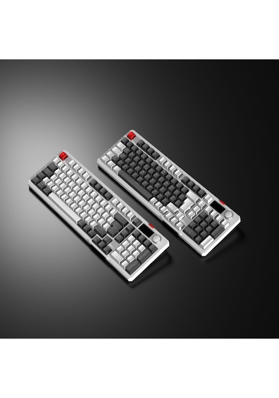 Loyal Pro Gri/beyaz 3 Bt + 2.4 Ips Ekranlı Red Switch Rgb Mekanik Kablosuz Klavye