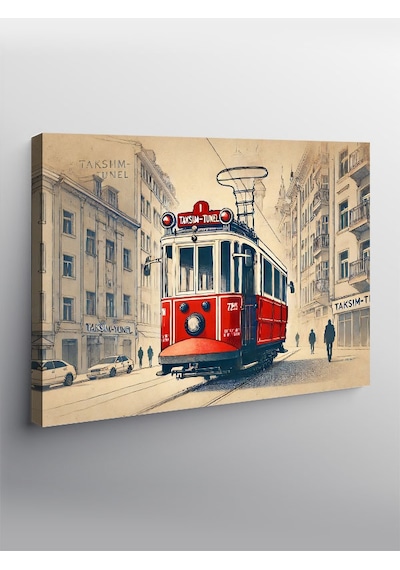 Kanvas Tablo İstanbul Un Kırmızı Tramvayı