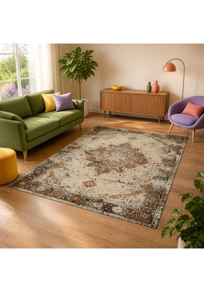 Kartela Halı Melo Halı Jüt Taban Dokuma Halı Bej - 180 X 270 Cm