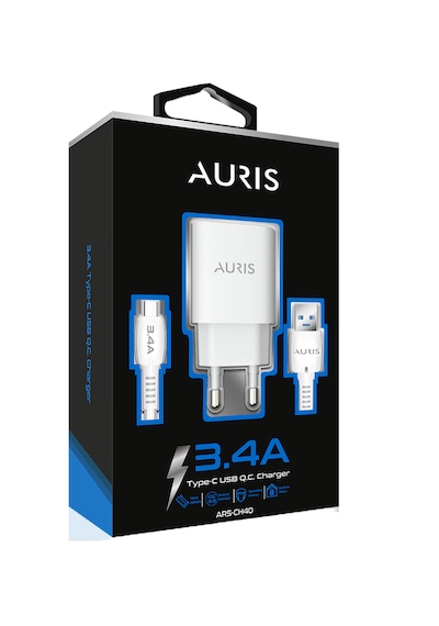 Auris ARS-CH40 3.4A Type C Kablolu Şarj Aleti Beyaz